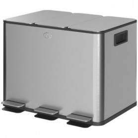 Trippel Soptunna Med 3 Fack För Sortering Och Soft-Close Lock, Rost...