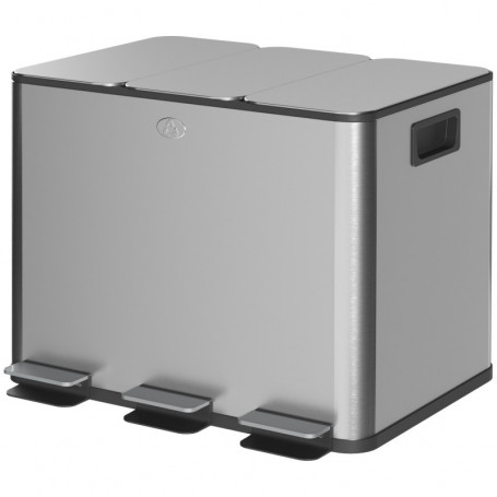 Trippel Soptunna Med 3 Fack För Sortering Och Soft-Close Lock, Rost...