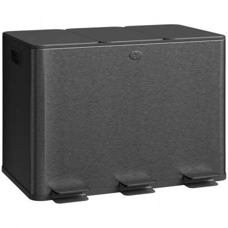 Trippel Soptunna Med 3 Fack För sortering Och Soft-Close Lock, Svar...