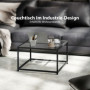 Soffbord Fyrkantig med Glasbordsskiva Svart Industriell Design 68 x...