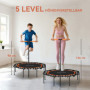 Fitness Trampolin med Justerbart Handtag och Ihopfällbar Design 128...