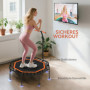 Fitness Trampolin med Justerbart Handtag och Ihopfällbar Design 128...