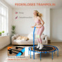 Fitness Trampolin med Justerbart Handtag och Ihopfällbar Design 128...