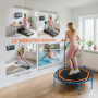 Fitness Trampolin med Justerbart Handtag och Ihopfällbar Design 128...
