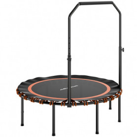 Fitness Trampolin med Justerbart Handtag och Ihopfällbar Design Ora...