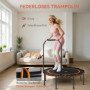Fitness Trampolin med Justerbart Handtag och Ihopfällbar Design Ora...