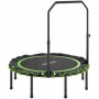 Fitness Trampolin med Justerbart Handtag och Ihopfällbar Design Grö...
