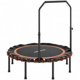 Fitness Trampolin med Justerbart Handtag och Ihopfällbar Design Ora...