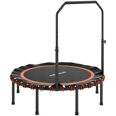 Fitness Trampolin med Justerbart Handtag och Ihopfällbar Design Ora...