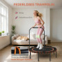 Fitness Trampolin med Justerbart Handtag och Ihopfällbar Design Ora...