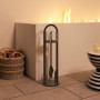 Kaminverktyg Set 5 Delar i Metall Med Rund Ställning 20 x 20 x 71 cm