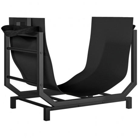 Metall Vedställ Med Avtagbar Tyg Väska 53 x 33 x 43 cm