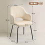 Matstol i Beige Cord med Wannen-Design 57 x 62,5 x 85,5 cm