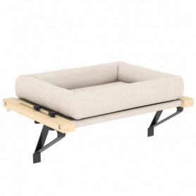 Justerbar Katthängmatta för Fönsterbräda i Trä och Chenille 50 x 36...