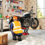 Justerbar Motorcykellyft I Stål Med Gummiyta – 41,5 x 23,5 x 10–37 cm