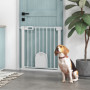 Säkerhetsgrind för husdjur vit metall 75–82×76 cm med automatisk st...