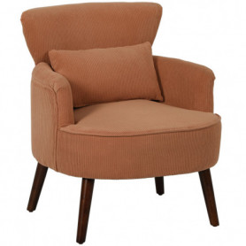 Modern Fåtölj Manchester Orange med Vingrygg och Träben