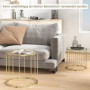 Soffbord Set 2 st Rund Guld Metall med Glas Bordsskiva 50 cm och 40 cm