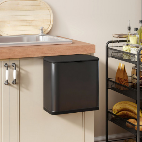 Hängande Kökssoptunna Med Lock i Rostfritt Stål 29,7 x 17,4 x 30 cm...