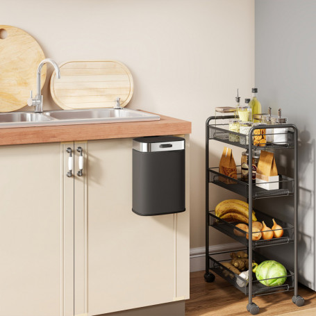 Hängande Kökssoptunna Med Lock i Rostfritt Stål 21,5 x 19,5 x 30 cm...