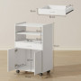 Rullbart Köksskåp Med Låda, Utdragbar Hylla - Trä Vit 59 x 40 x 92 cm