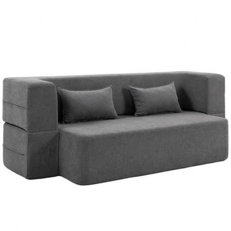 Bäddsoffa Med Breda Armstöd Och Tjock Skumstoppning 203 x 95 x 75 c...