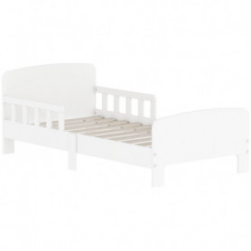 Barnsäng Med Skyddsskenor Och Låg Design Vitt 143,5 x 74,2 x 54 cm