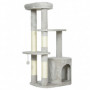 Kattklösträd Med Klätterplattformar Och Kattkoja Ljusgrå 114 cm
