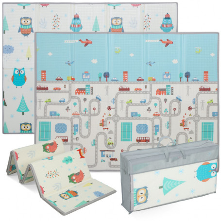 Baby Lekmatta i XPE-Skum Vändbar Med Bilmotiv – 195 x 146,5 x 1,5 cm