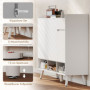 Skoskåp Med Öppna Fack Och Låda Vit 120 x 35 x 100 cm