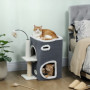Kompakt Kattklösträd Med Tvåvånings Katthus med Leksaker 48,5 x 43 ...
