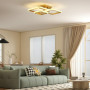 LED Taklampa Med Geometriska Ringar 48 x 46 cm Guld