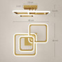LED Taklampa Med Geometriska Ringar 48 x 46 cm Guld