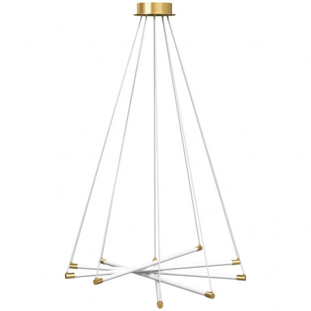 Justerbar LED Pendellampa Med Skulpturalt Design 82 x 82 cm Guld/Vit