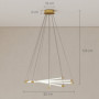 Justerbar LED Pendellampa Med Skulpturalt Design 82 x 82 cm Guld/Vit