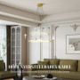 Justerbar LED Pendellampa Med Skulpturalt Design 82 x 82 cm Guld/Vit