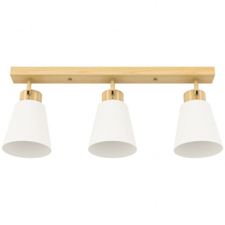 Taklampa Med 3 Justerbara Huvuden Och Träeffekt 55 x 13 x 20 cm