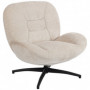 Relax Fåtölj Med Krämvit Chenille klädsel Och 360° Rotation 83 x 89...