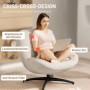 Relax Fåtölj Med Krämvit Chenille klädsel Och 360° Rotation 83 x 89...