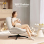 Relax Fåtölj Med Krämvit Chenille klädsel Och 360° Rotation 83 x 89...