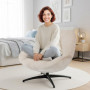 Relax Fåtölj Med Krämvit Chenille klädsel Och 360° Rotation 83 x 89...