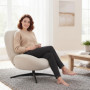 Relax Fåtölj Med Krämvit Chenille klädsel Och 360° Rotation 83 x 89...