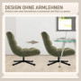Relax Fåtölj Med Grön Chenille klädsel Och 360° Rotation 75 x 95 x ...