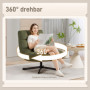 Relax Fåtölj Med Grön Chenille klädsel Och 360° Rotation 75 x 95 x ...