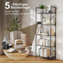 Bokhylla Metall Svart Industriell Design Med 5 Hyllplan 60 x 30 x 1...