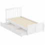 Enkelbädd Med Förvaring I Vitt Trä 207 x 98 x 82 cm