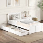 Enkelbädd Med Förvaring I Vitt Trä 207 x 98 x 82 cm