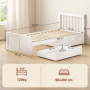 Enkelbädd Med Förvaring I Vitt Trä 207 x 98 x 82 cm