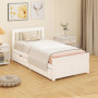 Enkelbädd Med Förvaring I Vitt Trä 207 x 98 x 82 cm