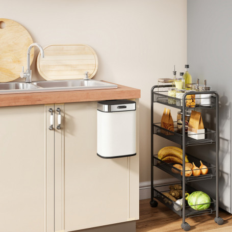 Hängande Kökssoptunna 5 Liter Med Lock i Rostfritt Stål 21,5 x 19,5...